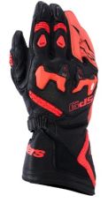 Mănuși din piele ALPINESTARS SP-9 NEGRU/ROȘU FLUOR