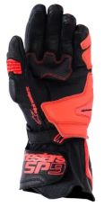 Mănuși din piele ALPINESTARS SP-9 NEGRU/ROȘU FLUOR