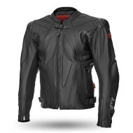 Leather motorcycle jacket ADRENALINE SYMETRIC BLACK