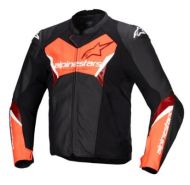 LEATHER MOTORCYCLE JACKET ALPINESTARS Faster V3 BLACK/RED