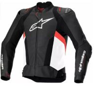 ALPINESTARS Missile V3 Airflow LEATHER MOTORCYCLE JACKET BLK/WHT/RD