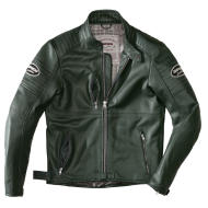 Leather motorcycle jacket SPIDI CLUBBER GREEN/ICE