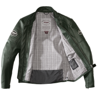 Leather motorcycle jacket SPIDI CLUBBER GREEN/ICE