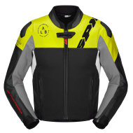 Leather motorcycle jacket SPIDI DP PROGRESSIVE HYBRID PERFORATED Black/Fluo