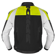 Leather motorcycle jacket SPIDI DP PROGRESSIVE HYBRID PERFORATED Black/Fluo