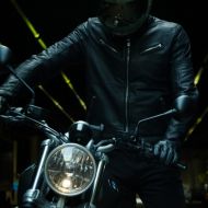 Leather motorcycle jacket SPIDI GARAGE BLACK