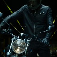 Motorcycle leather jacket SPIDI GARAGE ROBUST BLACK