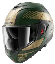 Modular helmet SHARK OXO SIKTER Mat Green Chrome Gold