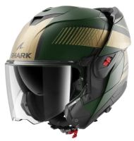 Modular helmet SHARK OXO SIKTER Mat Green Chrome Gold