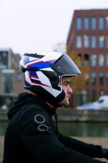 Modular helmet SHARK OXO SIKTER White Chrome Blue