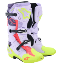 Motocross boots ALPINESTARS TECH 10 S-VENTED PURPLE/YELLOW/DIVA PINK