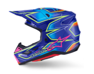 Κράνος μοτοκρός ALPINESTARS SM7 CAST ΜΠΛΕ/ΚΙΤΡΙΝΟ/ΡΟΖ