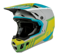 Κράνος Motocross FLY RACING Formula CC Strike - Γκρι/Πράσινο/Τυρκουάζ