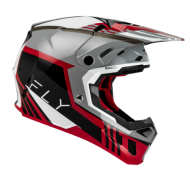 Κράνος Motocross FLY RACING Formula CC Strike - Γκρι/Κόκκινο/Μαύρο/Λευκό