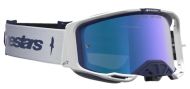 Motocross Goggles ALPINESTARS VISION 8 AMBER NVY/WHT/MIRR-BLUE