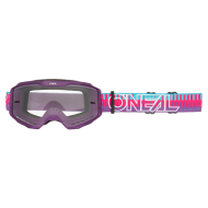 Мотокрос очила O'NEAL B-10 STRIPED PINK/PURPLE - CLEAR V.26