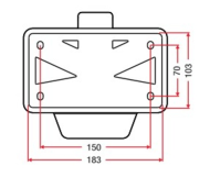 Tail Stop and Number Plate RACETECH Integra Street License Plate Holder with LED Light 30º