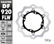 Floating Front Brake Disc Galfer WAVE FLOATING (C. STEEL) 260x3mm DF920FLW