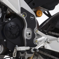 Protecție cadru R&G RACING Set ghete - Cadru Negru (2 bucăți) Aprilia Tuono V4 1100