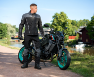 Lindstrands Bydalen Black/Steel Gray textile motorcycle jacket