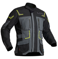 Lindstrands Myrvik Grey/Black/Yellow textile motorcycle jacket
