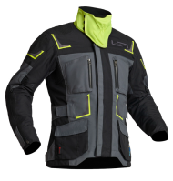 Lindstrands Myrvik Grey/Black/Yellow textile motorcycle jacket
