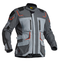 Lindstrands Myrvik Textile Moto Jacket Light Grey/Black/Orange