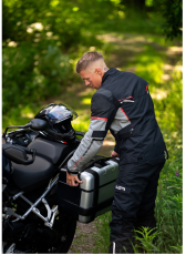 Lindstrands Sylarna Black/Light Gray textile motorcycle jacket