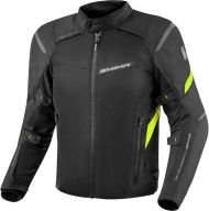 Sporty touring motorcycle jacket 4 seasons SHIMA RUSH 2 Black/Fluo back protector