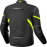Sporty touring motorcycle jacket 4 seasons SHIMA RUSH 2 Black/Fluo back protector