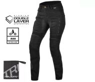 Дамски мото дънки TRILOBITE PARADO DOUBLELAYER SLIM FIT BLACK LEVEL 2
