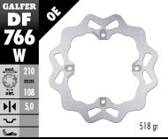 Rear brake disc Galfer WAVE FIXED DISC WAVE FIXED 210x5mm DF766W