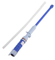 Battery pump for draining fuel, oil, water and other liquids