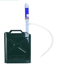Battery pump for draining fuel, oil, water and other liquids