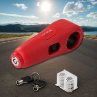 Locking device with alarm for motorbike, scooter, bicycle, ATV red