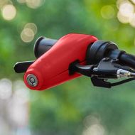 Locking device with alarm for motorbike, scooter, bicycle, ATV red