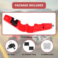 Locking device with alarm for motorbike, scooter, bicycle, ATV red