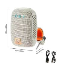 Portable Bluetooth speaker with stand for bike, motorcycle - AUX, USB ports and memory card slot - grey