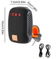 Portable Bluetooth speaker with stand for bike, motorcycle - AUX, USB ports and memory card slot - black
