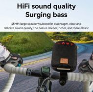 Portable Bluetooth speaker with stand for bike, motorcycle - AUX, USB ports and memory card slot - black