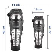 Set de 4 coturi și genunchiere de protecție ranforsate pentru motociclete